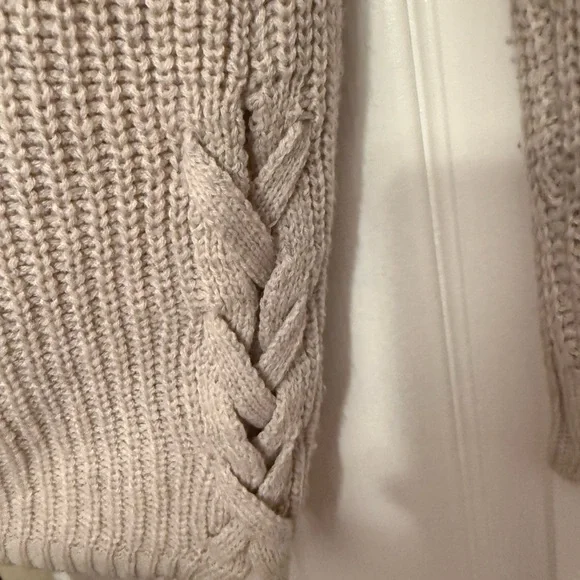 Love Ellie Taupe Cardigan Sweater large $78 Anthropologie - Picture 3 of 4